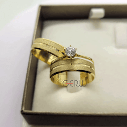 Par de Alianças Italiana 6 mm em Ouro 18K - AL137-... - Gerlu Joias