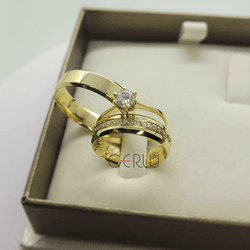 Par de Alianças Italiana 5 mm em Ouro 18K - AL141-... - Gerlu Joias