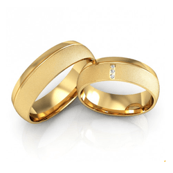 Par de Alianças Casamento Ouro 18K 6mm - AL18K-51 - Gerlu Joias