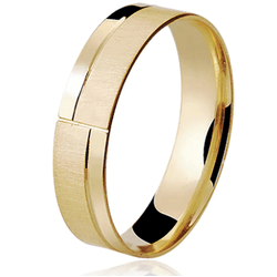 Par de Alianças Ouro 18K Trabalhada 5 mm - AL18K-5... - Gerlu Joias