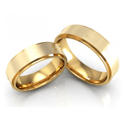 Par de Alianças de Casamento Ouro 18K Trabalhada 5... - Gerlu Joias