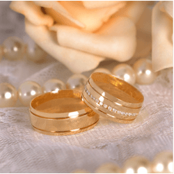 Par de Alianças Ouro 18K Trabalhada 7 mm - AL18K-7... - Gerlu Joias