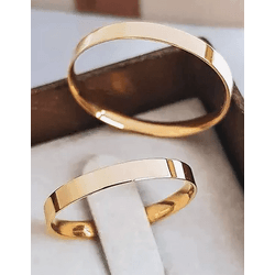 Par de Alianças Los Angeles 18K - LAX-2MM-18K - Gerlu Joias