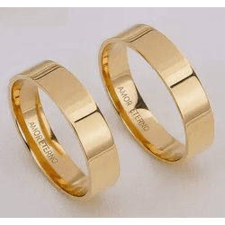 Par de Alianças Munique 18K - MUN-6MM-18K - Gerlu Joias