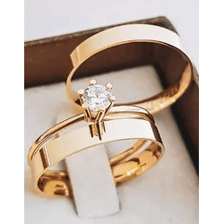 Par de Alianças Sydney 18K - SYD-3MM-18K - Gerlu Joias