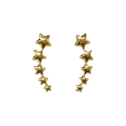 Brinco Ear Cuff Estrelas Banhado Ouro 18K - Gióg Joias - Joias e Semijoias 