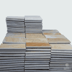 Borda Boleada Pedra São Tomé Amarela - 47 X 47cm - Plaza Revestimentos 