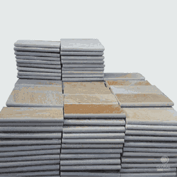 Borda Boleada Pedra São Tomé Amarela - 57 X 57cm - Plaza Revestimentos 