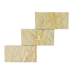 Pedra Bossa Nova Aré Amarelo Serrada 11,5x23cm - Plaza Revestimentos 