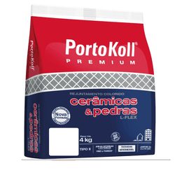 Rejunte Para Pedras L-Flex Branco 4kg - PortoKoll - Plaza Revestimentos 