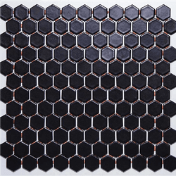 Pastilha de Porcelana Hexagonal - M-4337 Preto Ace... - PEDRAS BRASIL