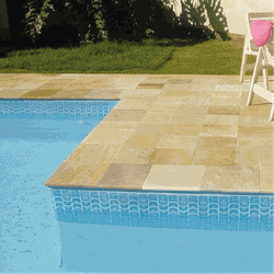 Pedra Para Piscina São Tomé Amarela - 37 X 37cm - PEDRAS BRASIL