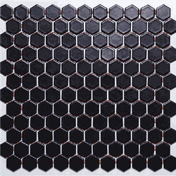 Pastilha de Porcelana Hexagonal - M-4337 Preto Ace... - PEDRAS BRASIL