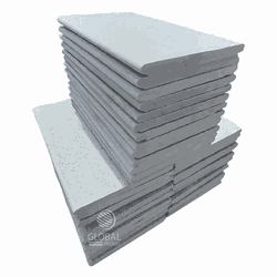 Borda Boleada Pedra São Tomé Branca - 57 X 57cm - GLOBAL PEDRAS