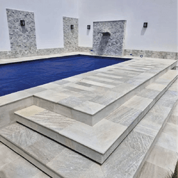 Pedra Para Piscina São Tomé Branca - 20 X 20cm - GLOBAL PEDRAS