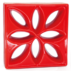 Cobogó Lótus - Vermelho - 25x29 cm - GLOBAL PEDRAS