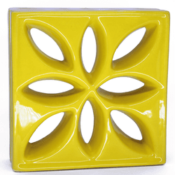 Cobogó Lótus - Canário - 25x25 cm - GLOBAL PEDRAS