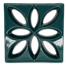 Cobogó Lótus - Verde Petróleo - 25x25 cm - GLOBAL PEDRAS
