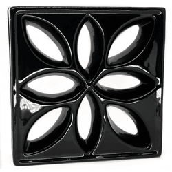 Cobogó Lótus - Preto - 25x25 cm - GLOBAL PEDRAS