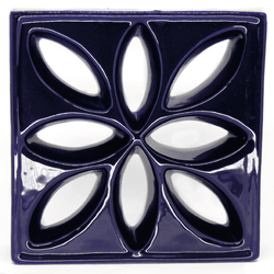 Cobogó Lótus - Azul Cobalto - 25x25 cm - GLOBAL PEDRAS
