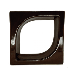 Cobogó de Louça Pétala - Marrom Café - 20x20 cm - ... - GLOBAL PEDRAS