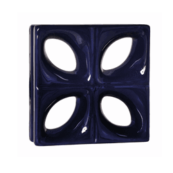 Cobogó Folha - Azul Cobalto - 25x25 cm - vendido p... - GLOBAL PEDRAS