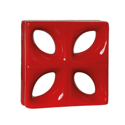 Cobogó Folha - Vermelho - 25x25 cm - vendido por p... - GLOBAL PEDRAS