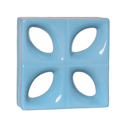 Cobogó Folha - Azul Céu - 25x25 cm - vendido por p... - GLOBAL PEDRAS
