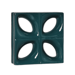 Cobogó Folha - Verde Petróleo - 25x25 cm - vendido... - GLOBAL PEDRAS
