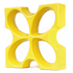 Cobogó de Louça Borboleta - Amarelo Canário - 30x3... - GLOBAL PEDRAS