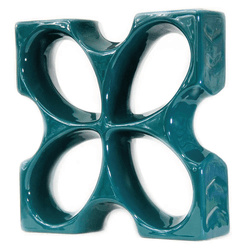 Cobogó de Louça Borboleta - Verde Petróleo - 30x30... - GLOBAL PEDRAS