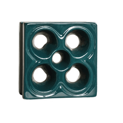 Cobogó Louça Flor - Verde Petróleo - 20x20 cm - ... - GLOBAL PEDRAS