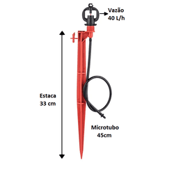 MicroAspersor com microtubo e estaca - 3/8