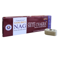 Incenso Golden Nag Dhoop Stick - Sete Chakras - Gotas de Luz & Energia Divina