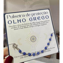 Pulseira Olho Grego - Proteção (prateada) - Gotas de Luz & Energia Divina