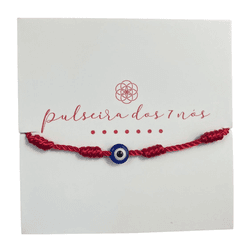 Pulseira dos 7 Nós (Olho Grego) - Vermelha - Gotas de Luz & Energia Divina