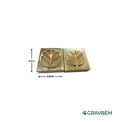 Carimbo de Bronze Macho e Fêmea 4,0cm X 4,0cm - Gravbem Carimbos Clichês, Matrizes e Acessórios