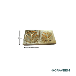 Carimbo de Bronze Macho e Fêmea 8,0cm X 8,0cm - Gravbem Carimbos Clichês, Matrizes e Acessórios