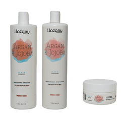 Kit Shampoo, Condicionador e Máscara Argan e Jojob... - HAZANY COSMÉTICOS