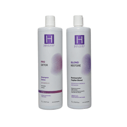 Kit Shampoo Detox 1l + Restaurador Blond 1l - HAZANY COSMÉTICOS
