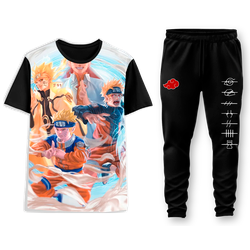 Conjunto Camiseta + Calça Naruto Crescimento Fases... - HELPFULL