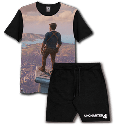 Conjunto Camiseta Full 3d + Bermuda Uncharted 4 - ... - HELPFULL