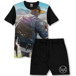 Conjunto Camiseta Full 3d + Bermuda Watch Dogs Mar... - HELPFULL