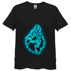 Camiseta Full 3d Lobo Azul Refletindo Neon Top - ... - HELPFULL
