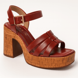 SANDÁLIA FEMININA SALTO BLOCO TOFFE RAMARIM 253520... - HILDA COSTA