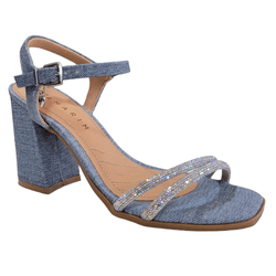 SANDÁLIA FEMININA RAMARIM JEANS C STRASS - JEANS -... - HILDA COSTA