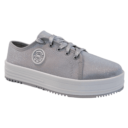 TÊNIS FEMININO MOLECA LUREX PRATA CONFORTÁVEL - PR... - HILDA COSTA