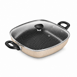 Frigideira Quadrada Wok N°29 2 Alças Patolux Vanil... - HOMEUTIL