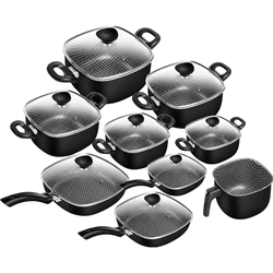 Conjunto 9 Peças Patolux Antiaderente Preto - 1139 - HOMEUTIL