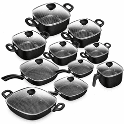 Conjunto 10 Peças Patolux Antiaderente Quadrado Pr... - HOMEUTIL